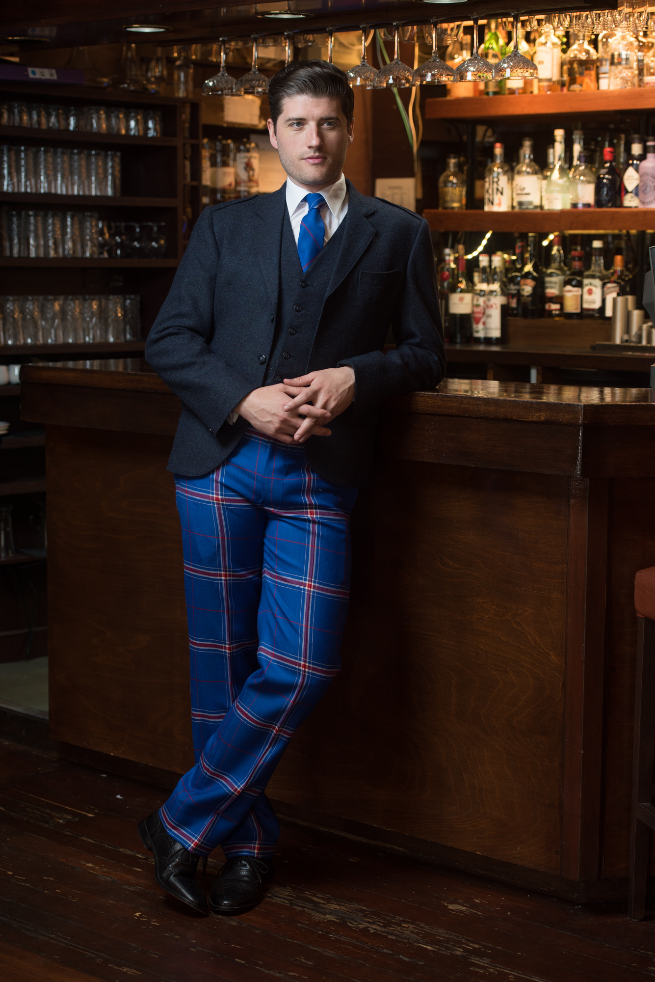 Men's Green Tartan Trouser - Nigel Curtiss